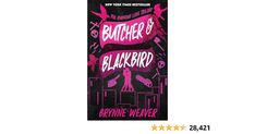 the book cover for butcher and bluebird by bonnie weiner is shown in pink