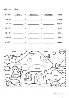 the worksheet for adding and subming numbers to an image with pictures on it