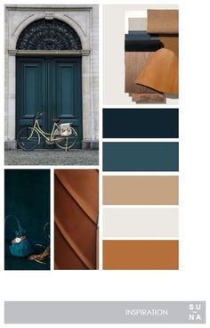 the color scheme is teal, brown, and blue with an image of a bicycle