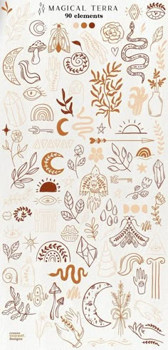 the back side of a sheet of paper with different designs on it