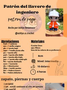 a poster with instructions on how to make a stuffed animal doll in spanish and english