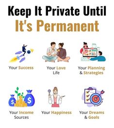 a poster with the words keep it private until it's permanentment