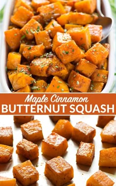 maple cinnamon butter butternut squash is the perfect side dish for thanksgiving dinner or brunch