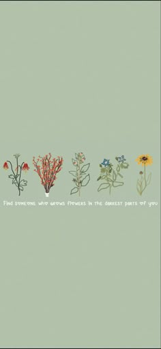 four different types of plants with the words find someone who knows flowers in the deepest parts of you