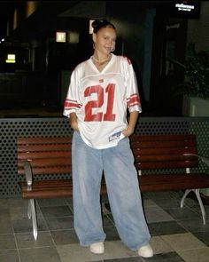 outfit inspo streetwear/ahs style/jersey/bagyjeans/baggyclothes 90s Inspired Outfits Black Women, Jersey Concert Outfit, 90s Jersey Outfit, Janet Jackson Concert Outfit, Janet Jackson Concert Outfit Ideas, 90s Street Wear, Street Style 90s, Natural Short Hairstyles, Janet Jackson Concert