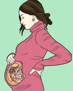 a pregnant woman with her stomach exposed