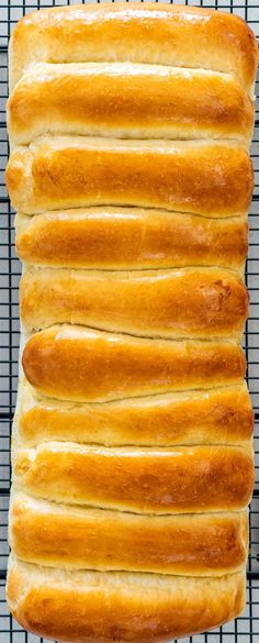 a loaf of bread sitting on top of a cooling rack