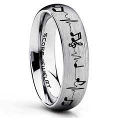 Music Ring, Music Heartbeat Ring, Music Sheet Ring, Music Jewelry, Piano Ring, Silver Tungsten Ring, Silver Ring, Silver Wedding Band, Treble Clef Note Ring, Music Notes Ring Piano Ring, Music Heartbeat, Treble Clef Ring, Heartbeat Ring, Music Ring, Music Themed Jewelry, Music Note Ring, Ring Silver Wedding, Music Rings