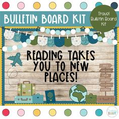 bulletin board kit for reading takes you to new places