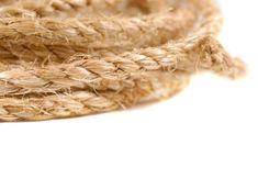 three pieces of jute rope on a white background