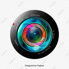 a camera lens with colorful circles on the lens, hd png image transparent background