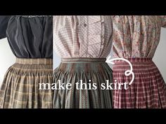 two dresses with different patterns on them and the words make this skirt