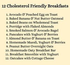 Medications Nursing, Help Lower Cholesterol, High Cholesterol Diet, Healthy Breakfast Choices, What Causes High Cholesterol