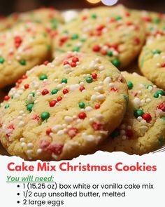 christmas cookies with white and green sprinkles are on a platter for sale