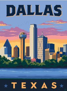 Visit Dallas, Guadalupe Mountains National Park, Modern Metropolis, River View, Vintage Poster Design, American Travel, Texas Travel