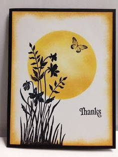 a card with the words thank written on it and flowers in front of a yellow sun