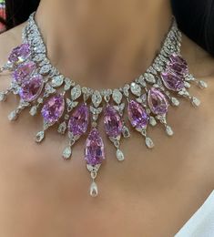 Gem Carving, Pink Gemstone Necklace, Pink Kunzite, Expensive Jewelry Luxury, Jewelry Appraisal, Expensive Jewelry, Jewelry Lookbook, Tickled Pink, Fancy Jewelry