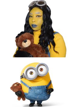 Gear up for next halloween with this #minions costume! Super easy and affordable #diycostume and #halloweenmakeup ! Minion Makeup Cute, Minion Makeup Ideas, Minions Makeup, Minion Makeup, Minion Face Paint, Minions Costume, Minion Costume, Minion Face, Minion Halloween