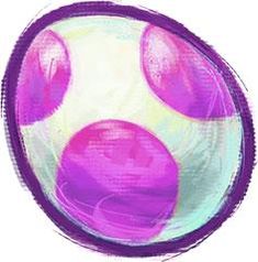 a purple and white object with circles on it