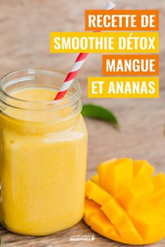 RECETTE DE SMOOTHIE DÉTOX MANGUE ET ANANAS Detox Smoothies, 21 Day Smoothie Diet, The Smoothie Diet, Smoothie Blender, Smoothie Bowl Recipe, Body Detox, Fruit Smoothie Recipes, Breakfast Smoothies