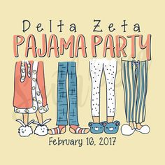 the delta zeta pajama party poster