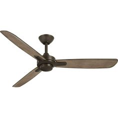 a ceiling fan with three blades on it