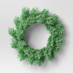 16" Flocked Pine Artificial Christmas Wreath Green - Wondershop™ : Target Wreath Holder, Artificial Christmas Wreaths, Artificial Garland, Hanging Beads, Planting Shrubs, Wreath Hanger, Christmas Greenery, Country House Decor, Beaded Garland