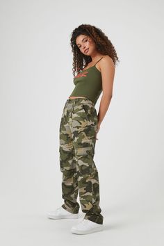 Camo Print Cargo Pants