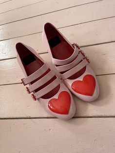 Red Heart, Mary Janes, Heeled Boots, Boots, Heels, Red, Pink