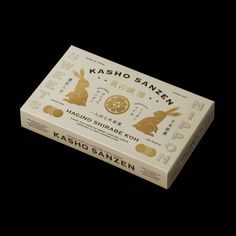 a box of kashio sanen incense on a black background