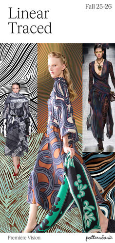 The Patternbank trend team travelled to Paris this month to absorb and experience Première Vision's Autumn/Winter 25-26 show. After analysing the AW25-26 trend forums and attending the show, we have highlighted the six most important print & pattern trends emerging for the next season. Explore the report now! #pattern #textiles #design #textiledesign #surfacepattern #trends #trendforcast #AW25 #Fall25 Print Trends 2025, 2025 Fashion Trends Forecast, Fashion Trends Forecast 2025/2026, Fabric Patterns Prints, Textiles Design, Fashion Trend Board