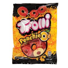 Wholesale Trolli Gummy Peachie O'S 4.25 Oz Peg Bag-12ct Case Bulk Trolli Gummy, Peg Bags, Online Candy Store, Jellycat Stuffed Animals, Free Pallets, Candy Companies, Peg Bag, Ring Bag, Ring Shapes