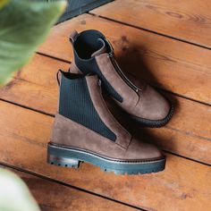 A fresh take on the staple Chelsea boot, meet SPENCER. This renewed classic features a functional center zipper, soft stretch knit paneling at the sides, and a chunky lugged outsole. This style also has an updated removable custom insole for the ultimate Yellow Box comfort. Closure: front zipper Toe Shape: almond Heel Height: 1.75 inches Platform Height: 1.25 inches Boot Shaft: 6.25 inches Calf Circumference: 9.5 inches Materials: faux leather Insole: Yellow Box custom contoured insole Outsole: Pre Black Friday, Black Chelsea Boots, Consumer Products, Chelsea Boot, Custom Boxes, Front Zipper, Designer Shoes, Chelsea Boots, Black And Brown