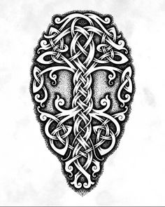 an intricate tattoo design on white paper