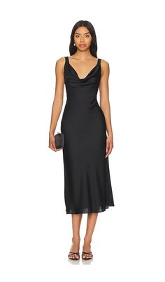 Find KATIE MAY Heidi Dress on Editorialist. Katie May Heidi Dress in Black. - size L (also in M, S, XL, XS) Katie May Heidi Dress in Black. - size L (also in M, S, XL, XS) 100% polyester. Made in USA. Dry clean only. Fully lined. Pull-on styling. Draped neckline and back. Midweight satin fabric. KATR-WD462. GWDH0646. After receiving international praise for designing her younger sister's wedding gown, Katie May Neu launched her own bridal collection in 2012. Recognized for her nontraditional backless designs, Katie May offers a gorgeous selection of gowns in exquisite silhouettes handmade by the finest artisans in Los Angeles who pride themselves on their meticulous craftsmanship and impeccable fit. Her label has been popularly received and sought after by brides and the finest bridal reta Evening A-line Midi Dress For Night Out, Fitted A-line Slip Dress For Cocktail, Elegant Summer Slip Dress With Flattering Silhouette, Elegant Slip Dress With Flattering Silhouette For Summer, Chic Sleeveless Evening Maxi Dress, Sleek Summer Maxi Dress For Dinner, Chic A-line Maxi Dress For Dinner, Fitted Midi Length Slip Dress For Cocktail, Fitted Midi Dress With Bias Cut For Dinner