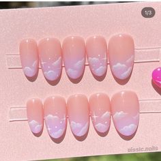 Dreamy Nail Art, Pink Cloud Nails, Pastel Ombre Nails, Nail Design 2023, Nails September, Cloud Nails, Business Nails, Boho Nails