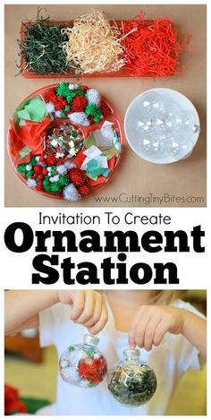 an ornament station for kids to make