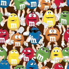 an image of a bag with m and m characters on the front in different colors