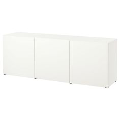 a white cabinet with three doors on one side and an open door on the other