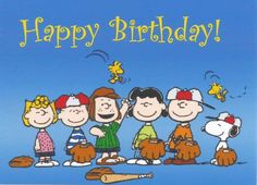 a happy birthday card with cartoon characters on it