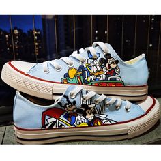 Disneyland Hand Painted Shoes Canvas Mickey Hand Painted Sneaker Mickey Hands, Custom Painted Shoes, Shoes Canvas, Custom Painted, Painted Shoes