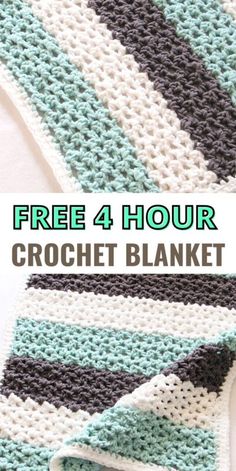 a crochet blanket with text overlay that reads free 4 hour crochet blanket