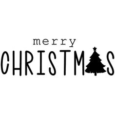 merry christmas tree with black lettering on white background