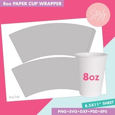 the 8oz paper cup wrapper is ready to be used for your crafting project