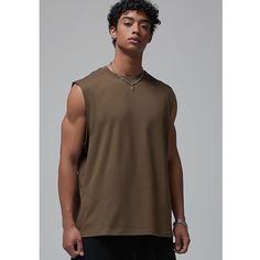 Quick-Drying Cotton Basketball Sports Tank Top Fabric: 56% Cotton+44% Polyester Size: S, M, L, XL, 2XL Multiple Color Selections: Brown, Gray  Season: Spring, Fall, Summer Casual Solid Tops For Gym, Casual Gym Tops, Solid Color Sportswear Top For Leisure, Solid Color Leisure Sportswear Tops, Khaki Crew Neck Top For Sports, Casual Moisture-wicking Tank Top With Dropped Armholes, Casual Moisture-wicking Tops For Leisure, Breathable Casual Muscle Tee For Summer, Relaxed Fit Crew Neck Tank Top For Sports