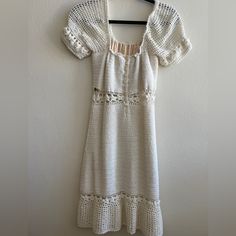 She Made Me White Crochet Dress In Great Condition. White Crochet Dress, White Crochet, Crochet Dress, I Dress, Colorful Dresses, Color White, Womens Dresses, Crochet, Women Shopping