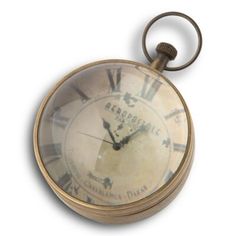 an antique pocket watch with roman numerals on the face and hands is shown against a white background