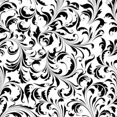 an abstract black and white background with swirly flowers stock photo - 549784