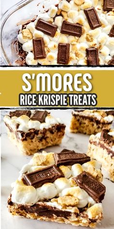 s'mores rice krispie treats are the perfect treat for any holiday gathering