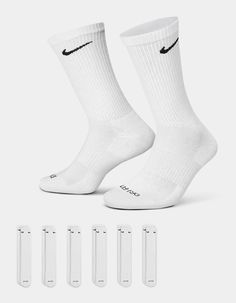 Nike Everyday Plus Cushioned Crew Socks. The Nike Everyday Plus Cushioned Crew Socks Bring Comfort To Your Workout With Extra Cushioning Under The Heel And Forefoot And A Snug, Supportive Arch Band. Sweat-Wicking Power And Breathability Up Top Help Keep Your Feet Dry And Cool To Help Push You Through That Extra Set. Cushioning Under The Forefoot And Heel Helps Soften The Impact Of Your Workout. Dri-Fit Technology Helps Your Feet Stay Dry And Comfortable. Band Around The Arch Feels Snug And Suppo Dri Fit Socks, Nike Crew Socks, Wwe T Shirts, Nike Socks, Reebok Club C, Nike Elite, Nike Accessories, Nike Training, Large Man